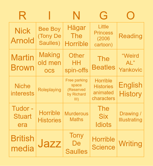 HHLANDFILL’S BINGO Card