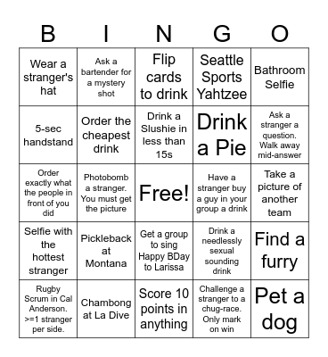Capitol Hill Bingo Card
