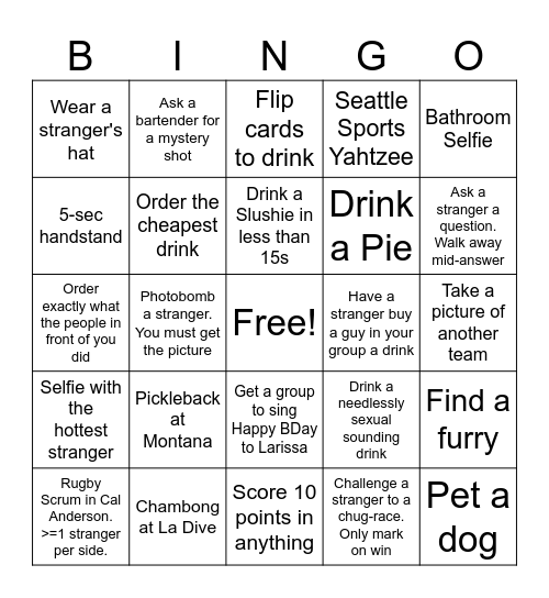 Capitol Hill Bingo Card