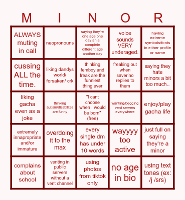 hey, are you old enough to be here? Bingo Card