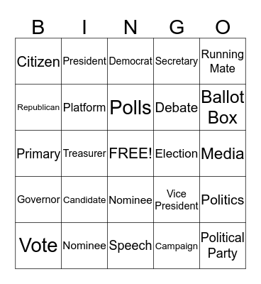 Election Day! Bingo Card