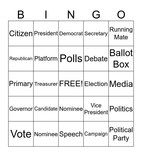 Election Day! Bingo Card