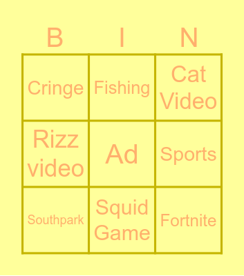 Killian Bingo Card
