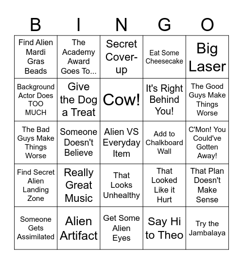 AREA 51 BINGO Card