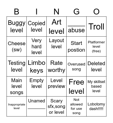 Recently tab test 1 Bingo Card