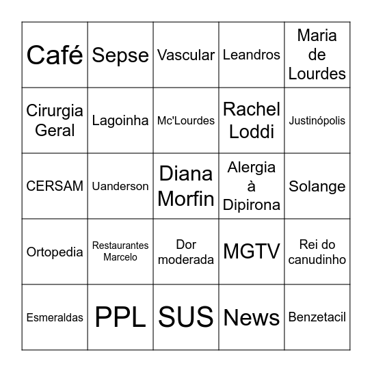 B I N G O   D O   U P A Bingo Card