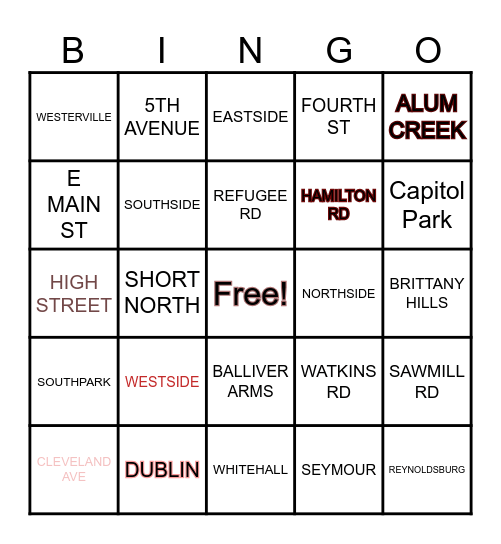 WHERE WE FROM! Bingo Card