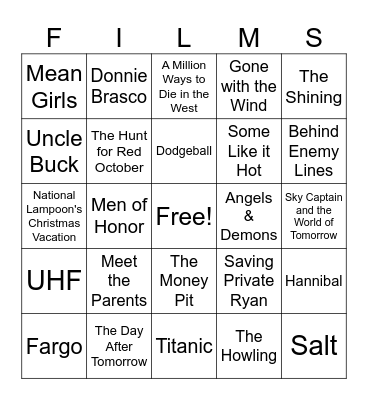 Movies_07262025 Bingo Card