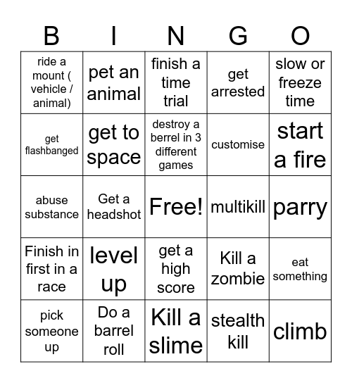 GO-1 Bingo Card