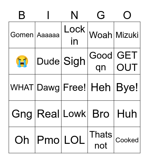 Miz Bingo Card