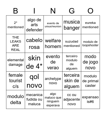 stream do arknitros Bingo Card