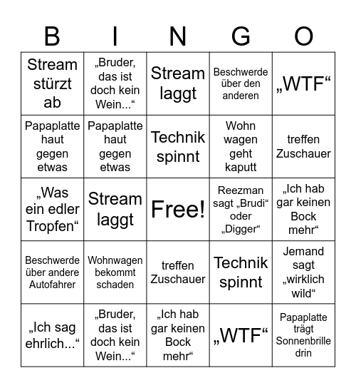 Edel Tour bingo Card