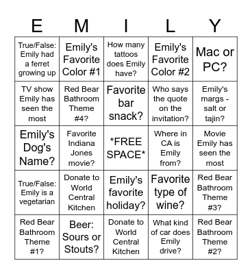 BIRTHDAY BINGO Card