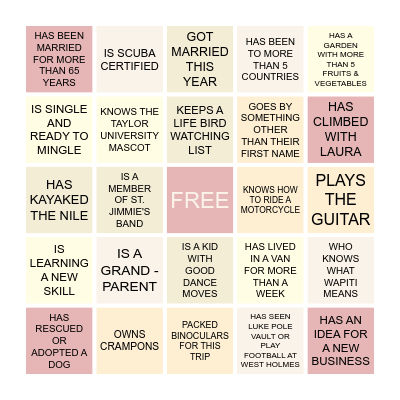 CAN YOU FIND SOMEONE WHO... Bingo Card