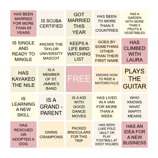 CAN YOU FIND SOMEONE WHO... Bingo Card