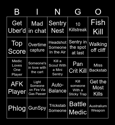 TF2 Bingo Card