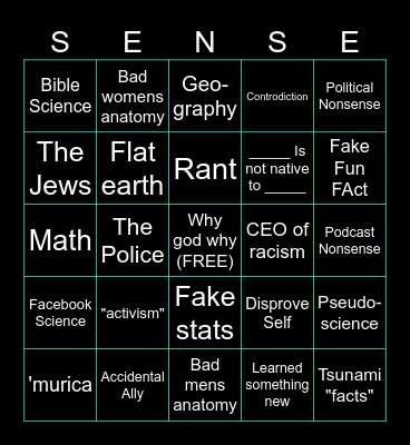 Confidently Incorrect Bingo Card