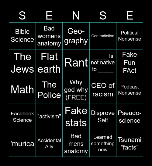 Confidently Incorrect Bingo Card