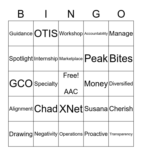 AMEX Assurance Company Bingo Card