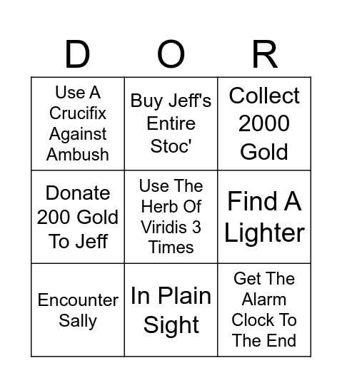 SATDOORSDAY Bingo Card