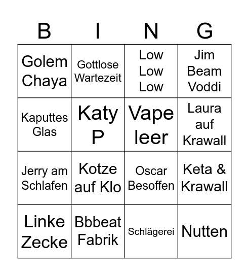 Beat Fabrik Bingo Card