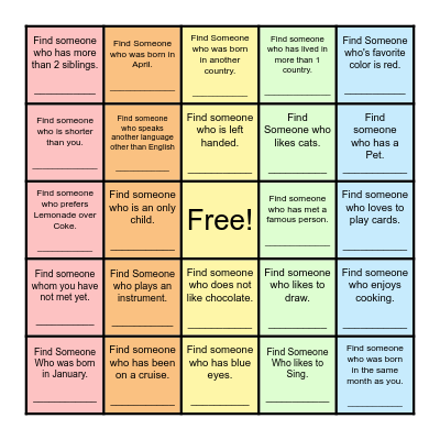 Meet Your Chippewa Neighbors 2025! Bingo Card