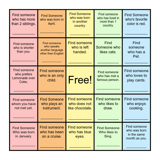 Meet Your Chippewa Neighbors 2025! Bingo Card