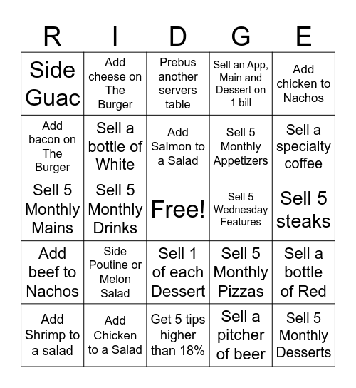 August Server BINGO Challenge Bingo Card