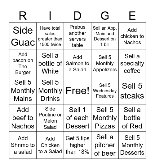August Server BINGO Challenge Bingo Card