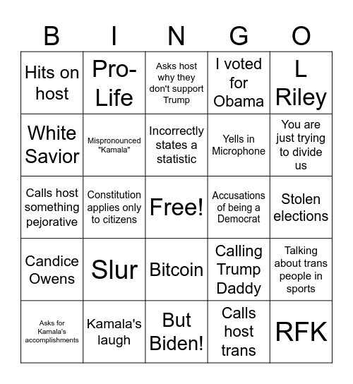 Live Chat Bingo Card