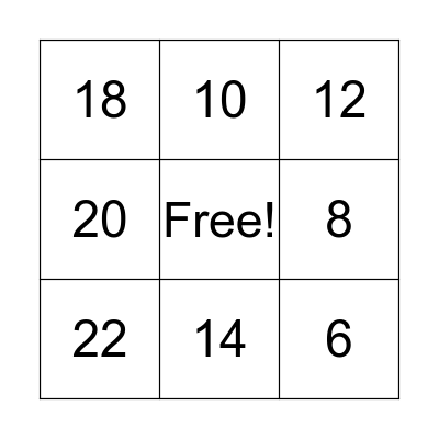 Time For Bingo (x2) Bingo Card