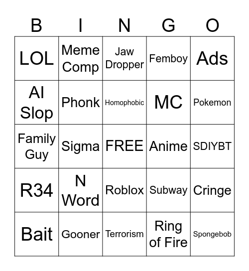 Instareels BINGO Card