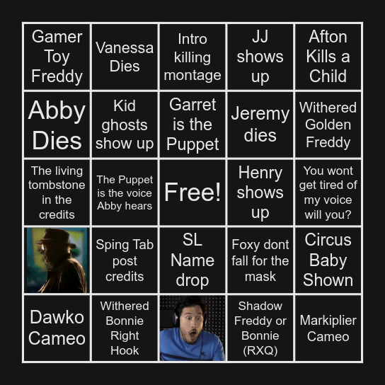 FNAF 2 Predictions Bingo Card