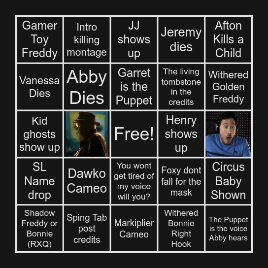 FNAF 2 Predictions Bingo Card