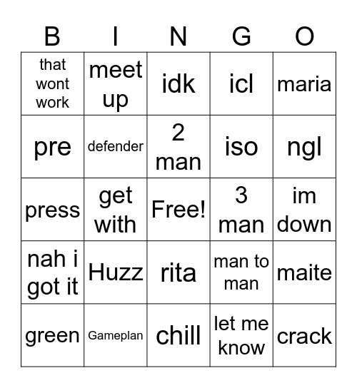 Gui bingo Card