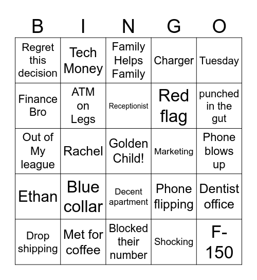 AT Sad Sack Videos Bingo Card