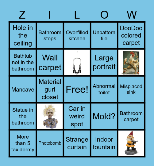 Zillow gone Bingo Card