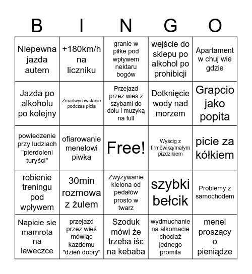 Tour de Polognopolowy Bingo Card