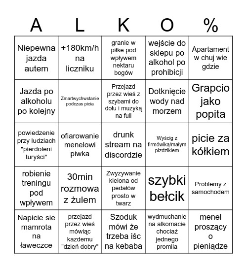 Tour de Polognopolowy Bingo Card