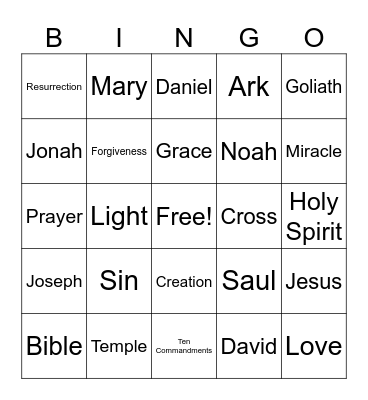 Bible Bingo Card