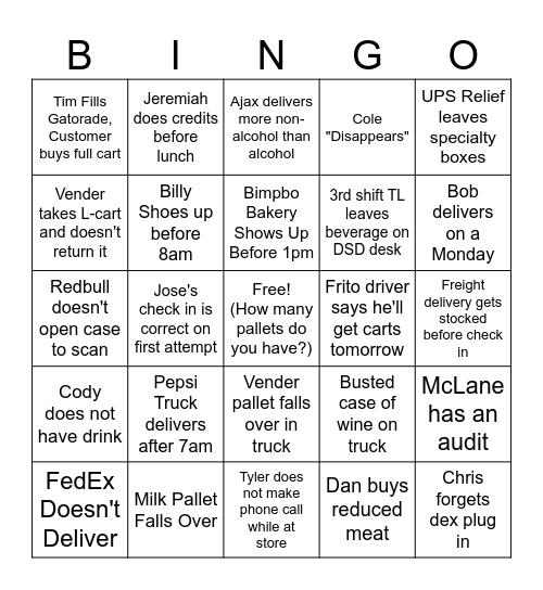 DSD Bingo Card
