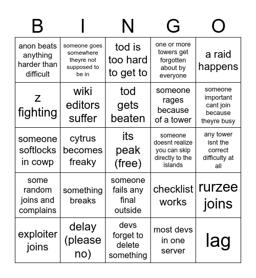 tcta grand skyline day 1 bingo Card