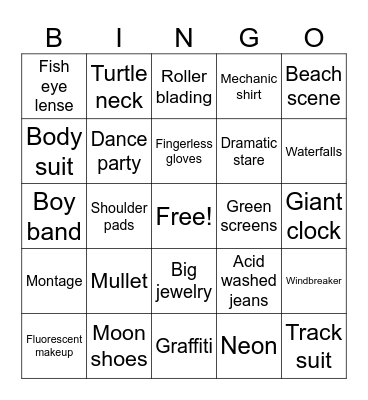90s music videos Bingo Card