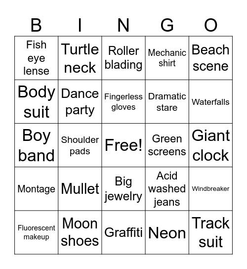 90s music videos Bingo Card