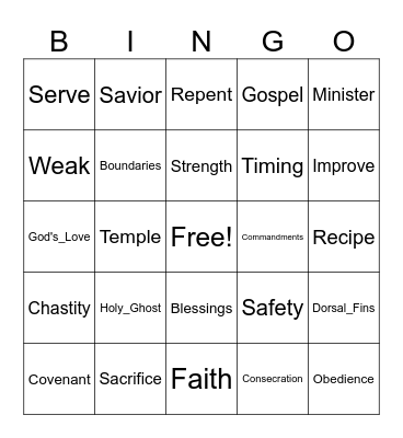 where much is given Bingo Card