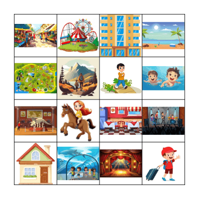 Actividades y Lugares Bingo Card