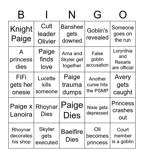 Psmp Summer Bingo Card