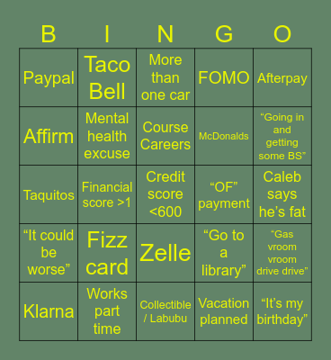 Hammer Promos Bingo Card