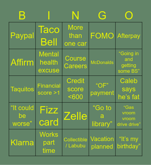 Hammer Promos Bingo Card