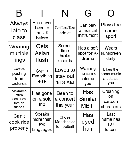 Finds Someone Who…. Bingo Card